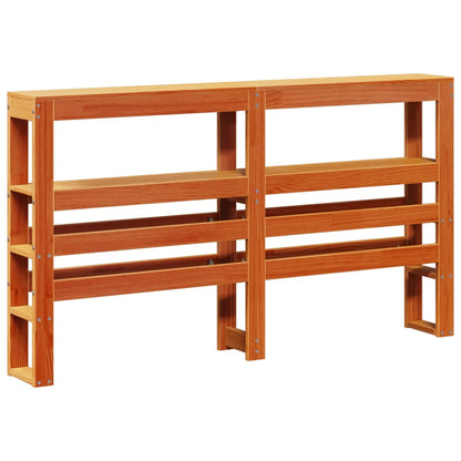 Bed Frame with Headboard Wax Brown 140x200 cm Solid Wood Pine