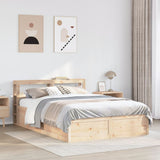 Bed Frame with Headboard 120x200 cm Solid Wood Pine