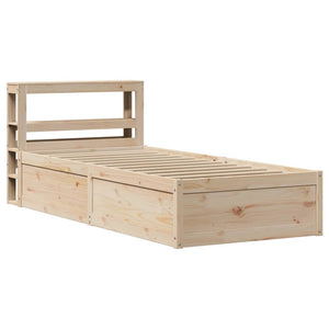 Bed Frame with Headboard 90x200 cm Solid Wood Pine