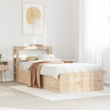 Bed Frame with Headboard 90x200 cm Solid Wood Pine