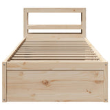 Bed Frame with Headboard 90x200 cm Solid Wood Pine