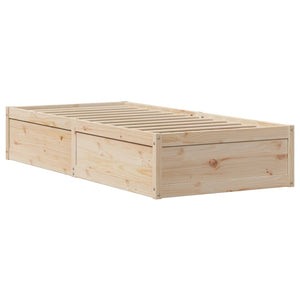 Bed Frame with Headboard 90x200 cm Solid Wood Pine