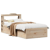 Bed Frame with Headboard 90x200 cm Solid Wood Pine