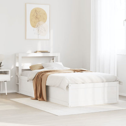 Bed Frame with Headboard White 90x200 cm Solid Wood Pine