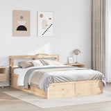 Bed Frame with Headboard 140x190 cm Solid Wood Pine