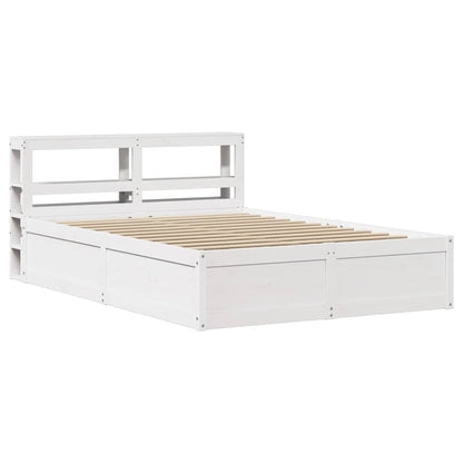 Bed Frame with Headboard White 140x190 cm Solid Wood Pine
