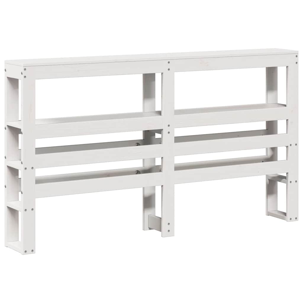 Bed Frame with Headboard White 140x190 cm Solid Wood Pine