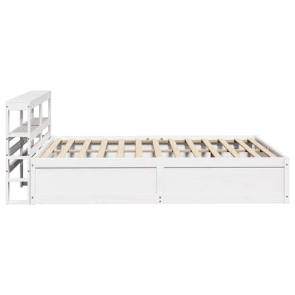 Bed Frame with Headboard White 140x190 cm Solid Wood Pine