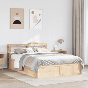 Bed Frame with Headboard 120x190 cm Small Double Solid Wood Pine