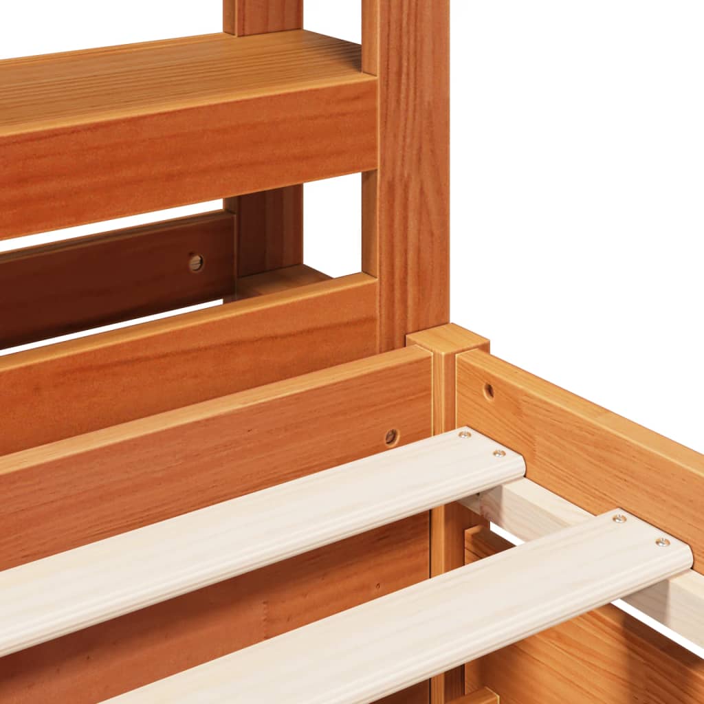 Bed Frame without Mattress Wax Brown 180x200 cm Super King Size Solid Wood Pine