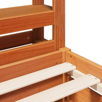 Bed Frame without Mattress Wax Brown 160x200 cm Solid Wood Pine