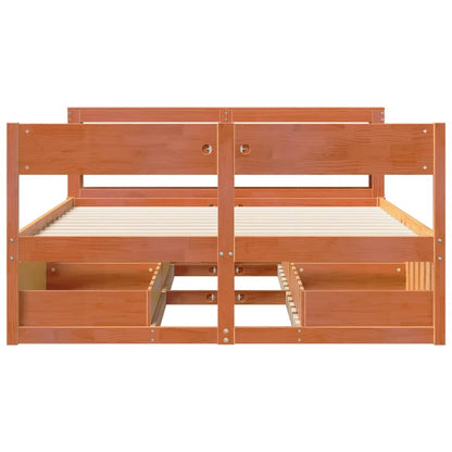 Bed Frame without Mattress Wax Brown 120x200 cm Solid Wood Pine