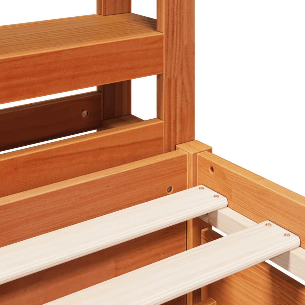 Bed Frame without Mattress Wax Brown 120x200 cm Solid Wood Pine
