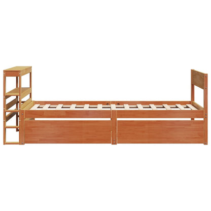 Bed Frame without Mattress Wax Brown 100x200 cm Solid Wood Pine