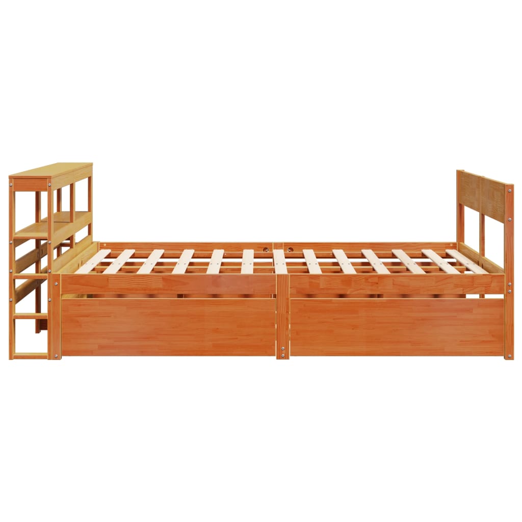 Bed Frame without Mattress Wax Brown 120x190 cm Small Double Solid Wood Pine