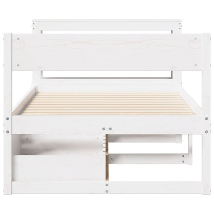 Bed Frame without Mattress White 75x190 cm Small Single Solid Wood Pine