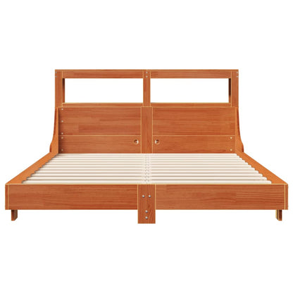 Bed Frame without Mattress Wax Brown 150x200 cm King Size Solid Wood Pine