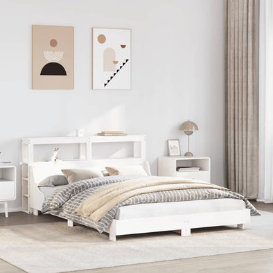 Bed Frame without Mattress White 140x200 cm Solid Wood Pine