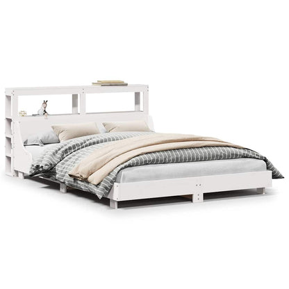 Bed Frame without Mattress White 120x200 cm Solid Wood Pine