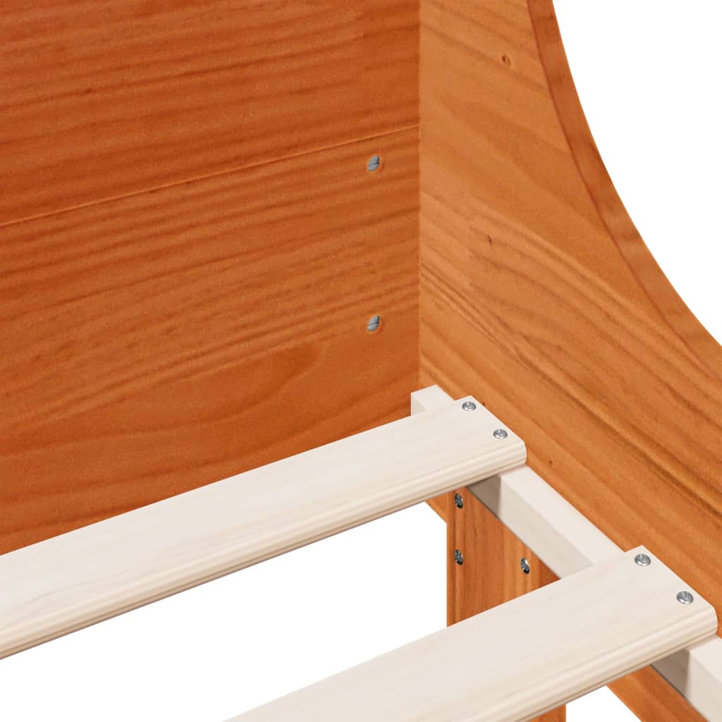 Bed Frame without Mattress Wax Brown 120x200 cm Solid Wood Pine