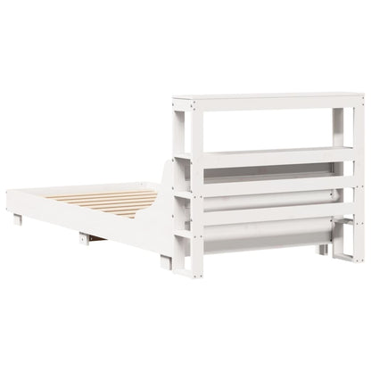 Bed Frame without Mattress White 90x190 cm Single Solid Wood Pine