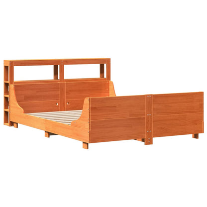 Bed Frame without Mattress Wax Brown 160x200 cm Solid Wood Pine