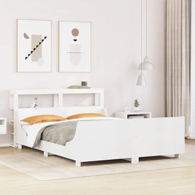 Bed Frame without Mattress White 140x200 cm Solid Wood Pine