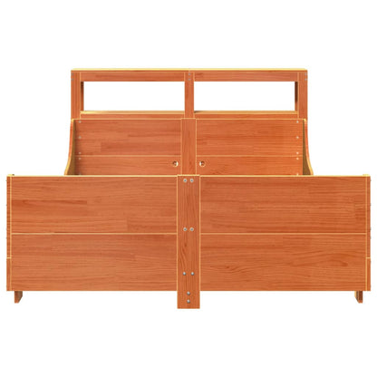 Bed Frame without Mattress Wax Brown 140x190 cm Solid Wood Pine
