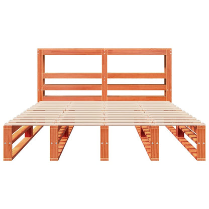 Bed Frame without Mattress Wax Brown 160x200 cm Solid Wood Pine