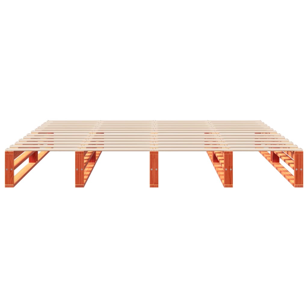 Bed Frame without Mattress Wax Brown 180x200 cm Super King Solid Wood Pine
