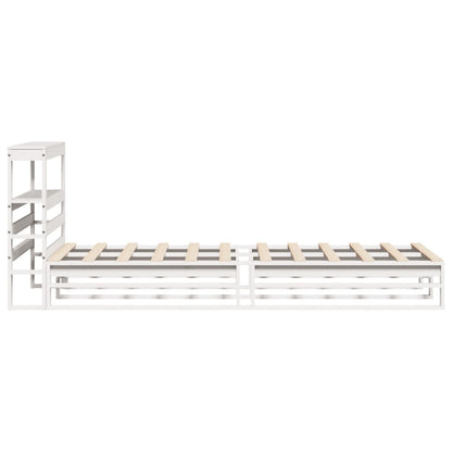 Bed Frame without Mattress White 75x190 cm Small Single Solid Wood Pine
