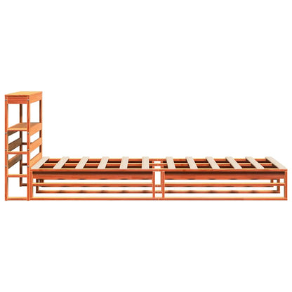 Bed Frame without Mattress Wax Brown 75x190 cm Small Single Solid Wood Pine
