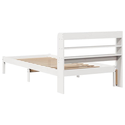 Bed Frame without Mattress White 75x190 cm Small Single Solid Wood Pine