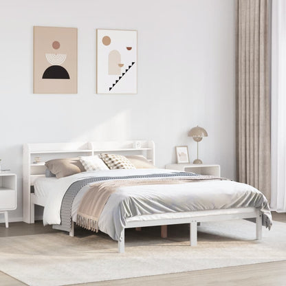 Bed Frame without Mattress White 160x200 cm Solid Wood Pine