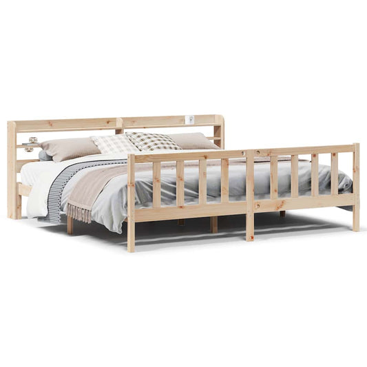 Bed Frame without Mattress 180x200 cm Super King Solid Wood Pine