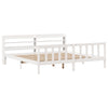 Bed Frame without Mattress White 200x200 cm Solid Wood Pine