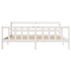 Bed Frame without Mattress White 200x200 cm Solid Wood Pine