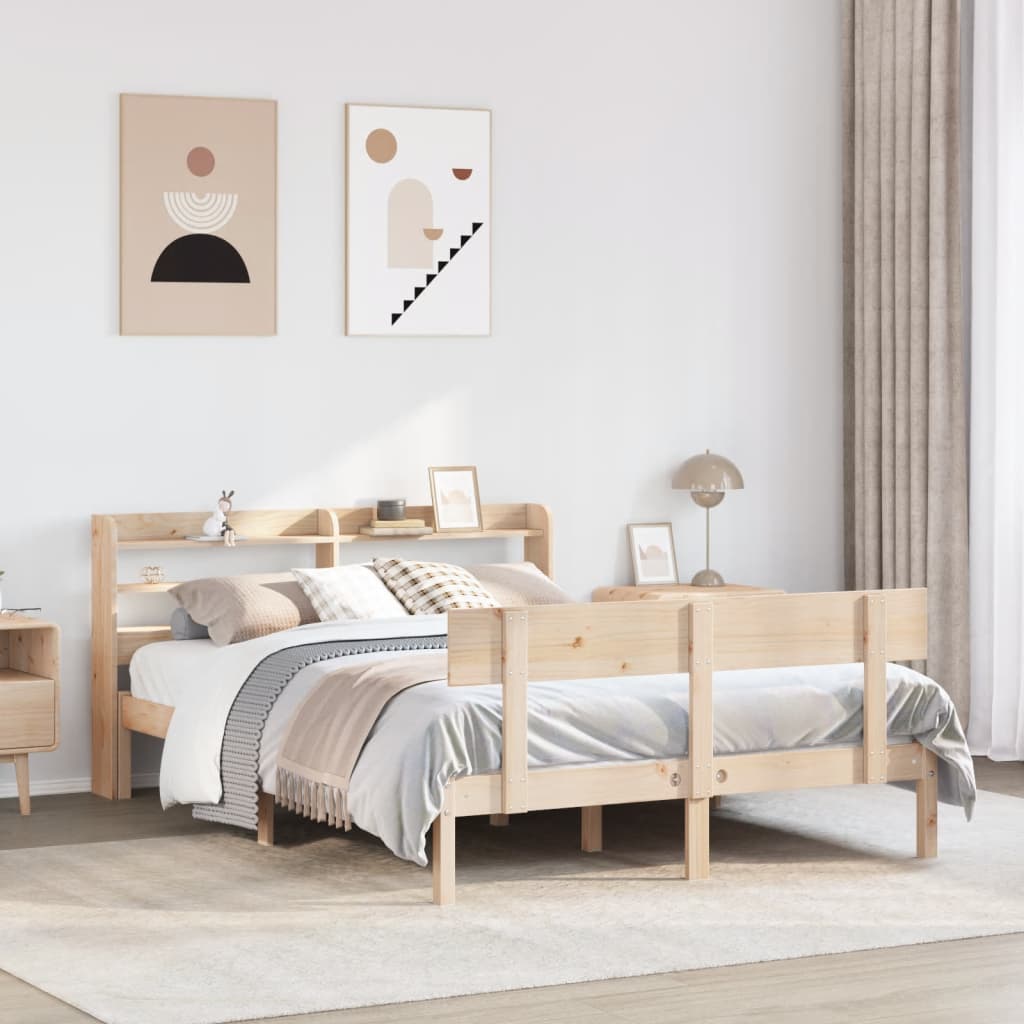 Bed Frame without Mattress 120x200 cm Solid Wood Pine