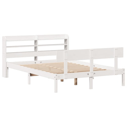 Bed Frame without Mattress White 140x200 cm Solid Wood Pine