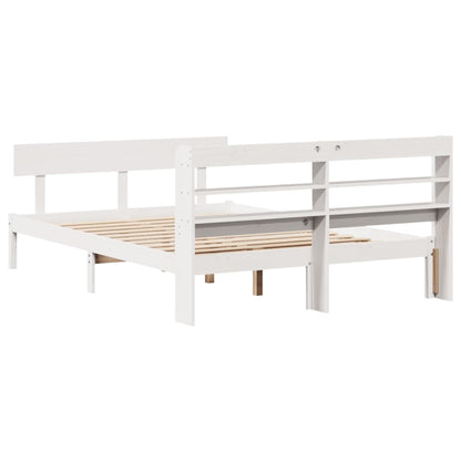 Bed Frame without Mattress White 140x200 cm Solid Wood Pine