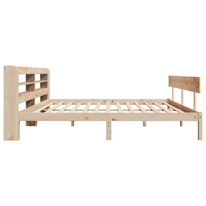 Bed Frame without Mattress 200x200 cm Solid Wood Pine