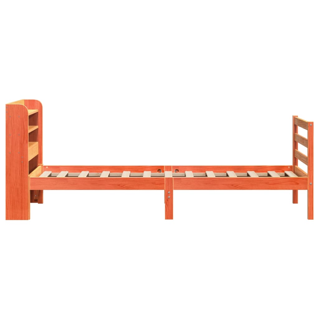 Bed Frame without Mattress Wax Brown 75x190 cm Small Single Solid Wood Pine