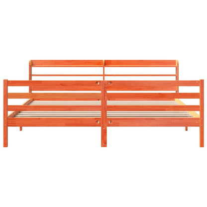 Bed Frame without Mattress Wax Brown 200x200 cm Solid Wood Pine
