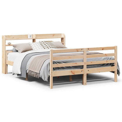 Bed Frame with Headboard without Mattress 135x190 cm Double