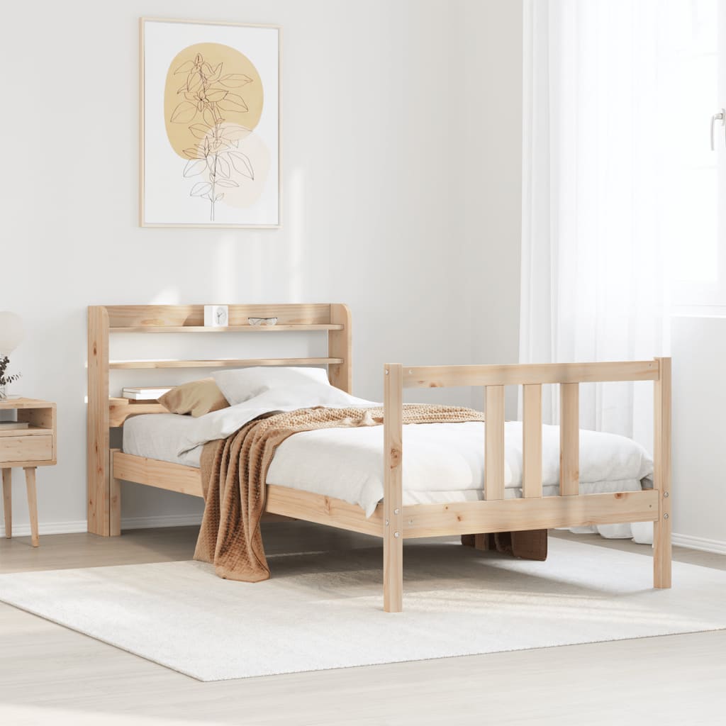 Bed Frame with Headboard without Mattress 90x190 cm Single
