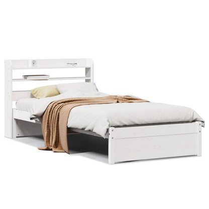 Bed Frame with Headboard without Mattress White 75x190 cm