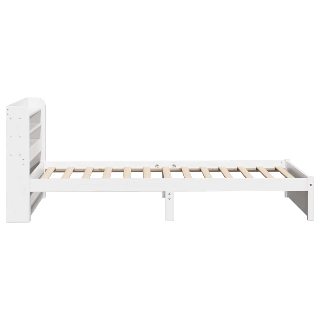 Bed Frame with Headboard without Mattress White 75x190 cm