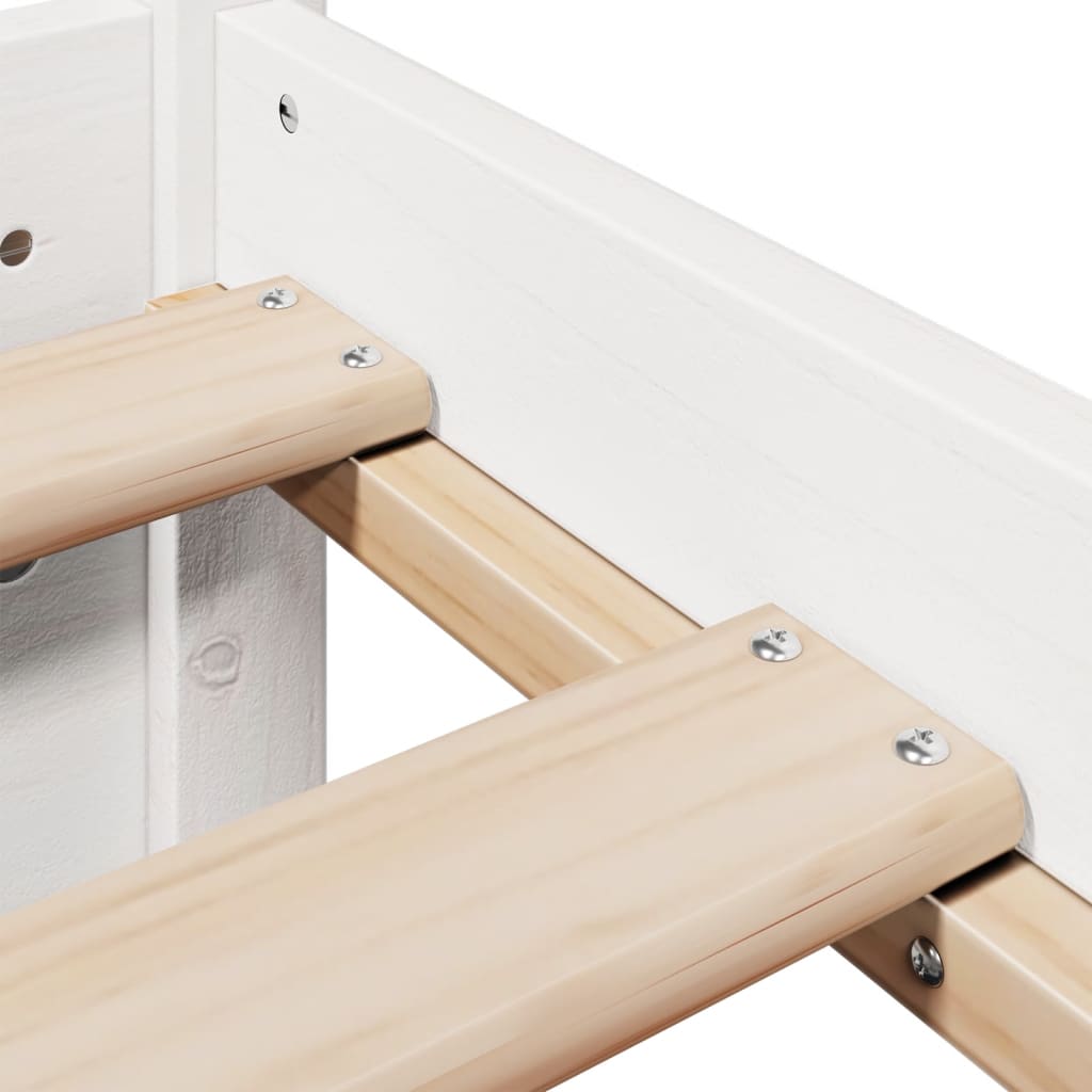 Bed Frame with Headboard without Mattress White 75x190 cm