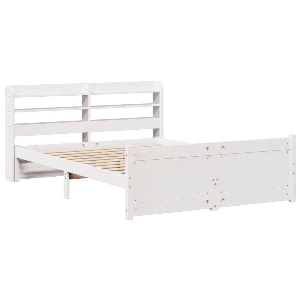 Bed Frame | White | Solid pine wood, Plywood | 140x190 cm | Bed Frame