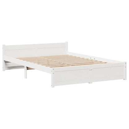 Bed Frame | White | Solid pine wood, Plywood | 140x190 cm | Bed Frame